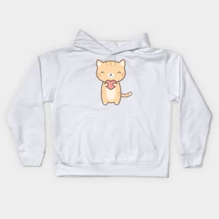 Kitten Cat With A Heart Is Kawaii Kids Hoodie